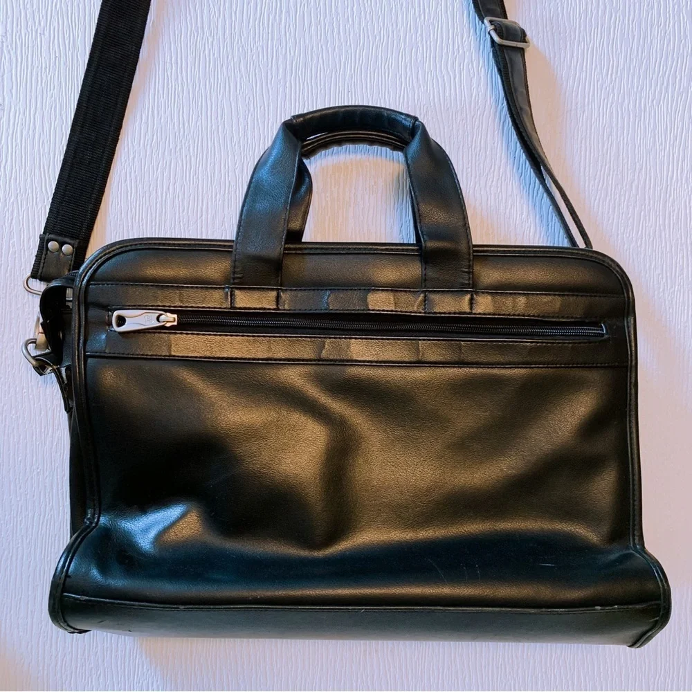 VTG American Tourister Leather Briefcase Vintage Laptop Bag Computer Crossbody